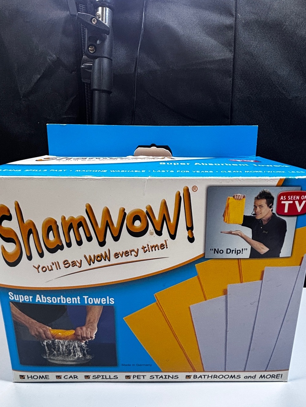 Shamwow Super Absorbent Multi-Purpose Cleaning 5 Towels-3 Large 2 Small Open Box